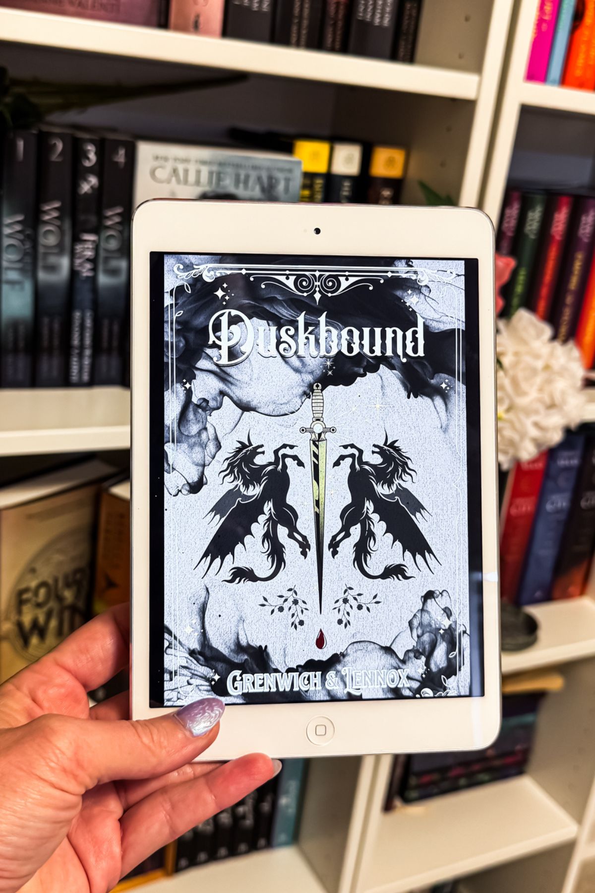 dusk bound book on an iPad.