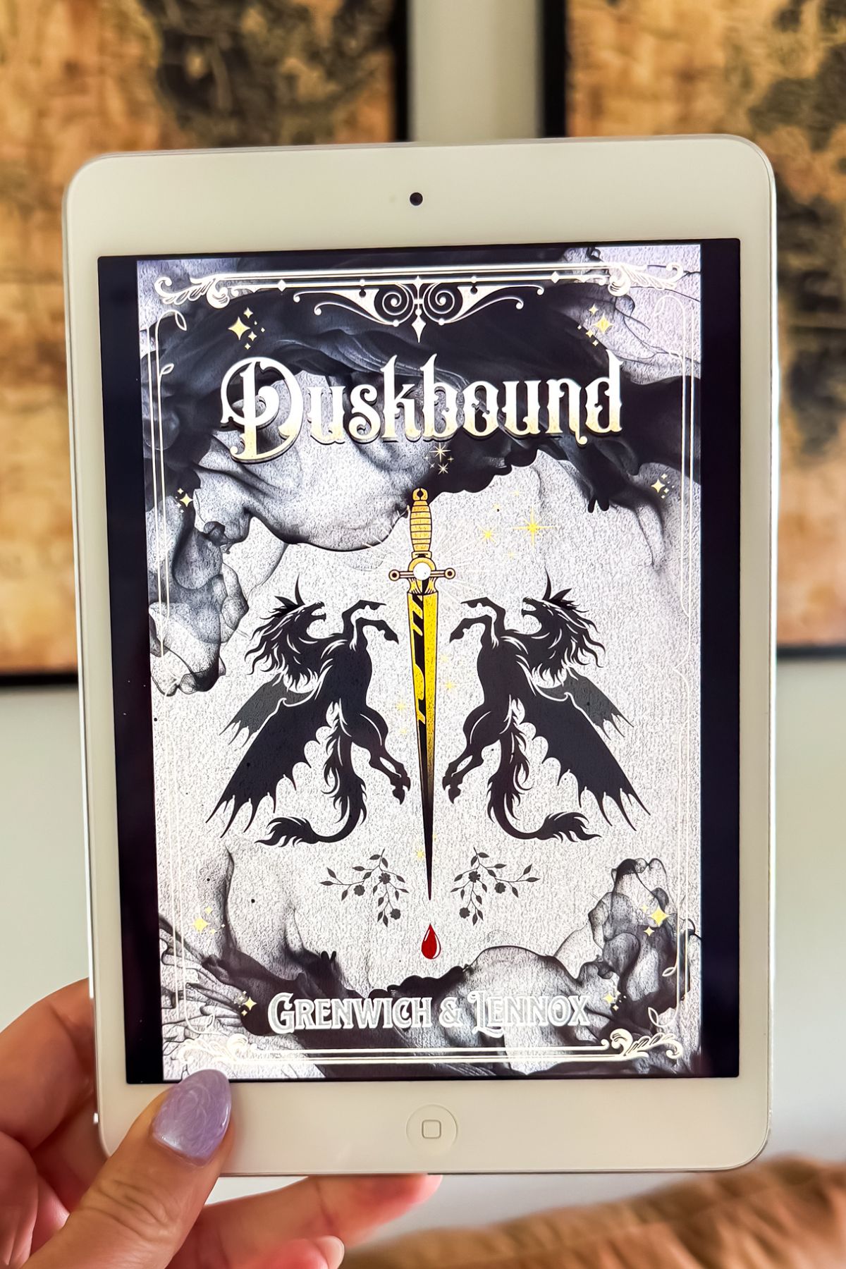 dusk bound book on an iPad.