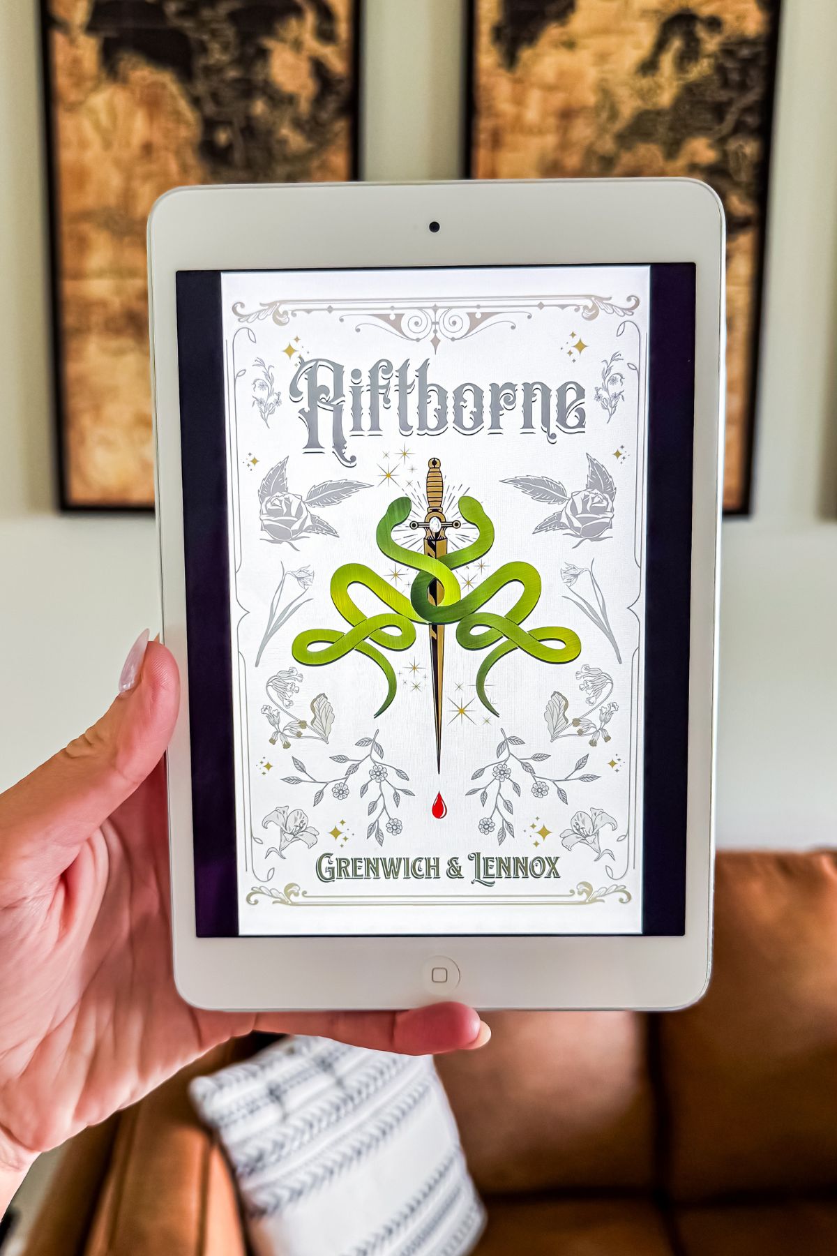 rift borne book on an iPad.