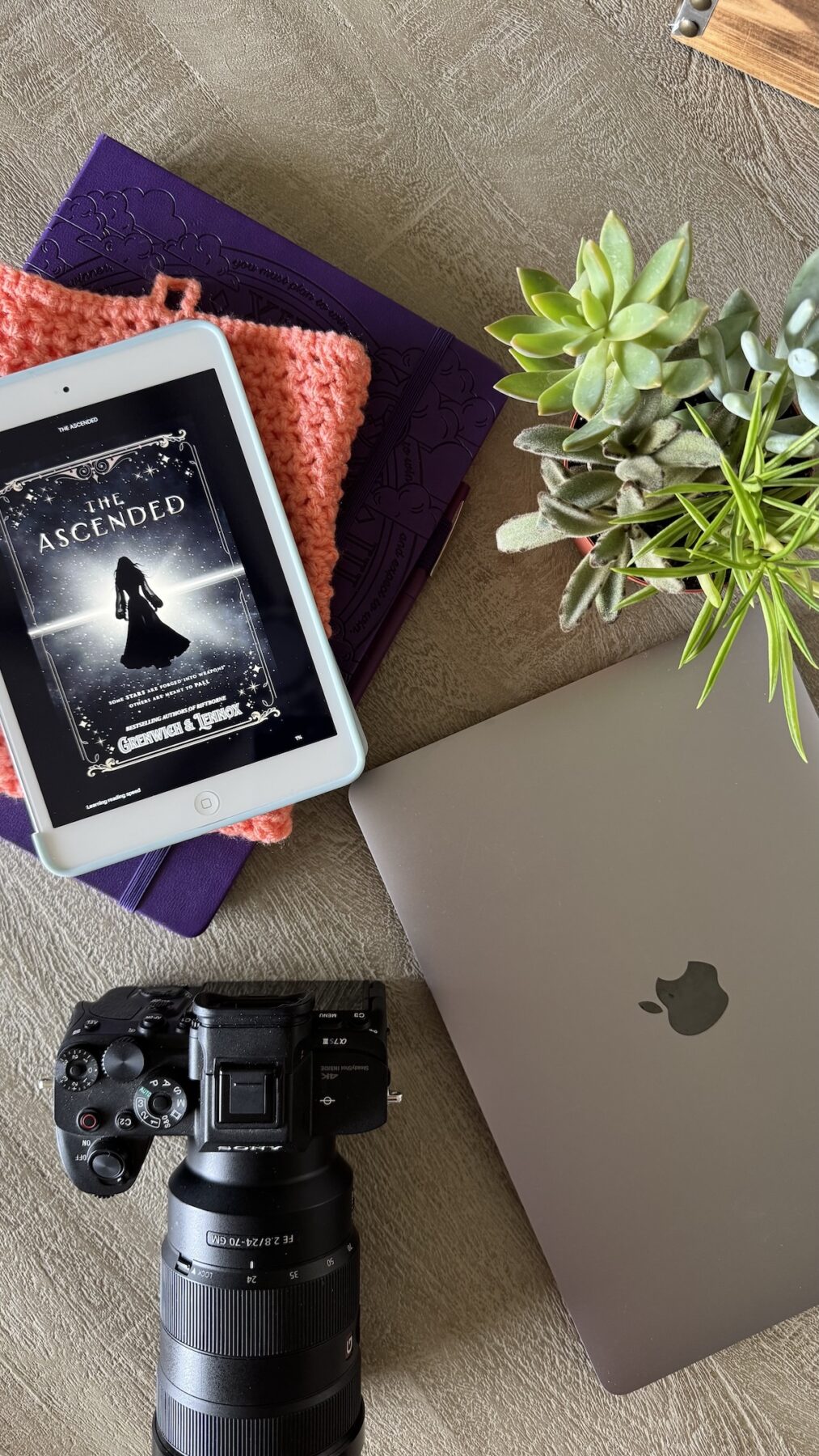 the ascended on iPad with laptop ad camera.