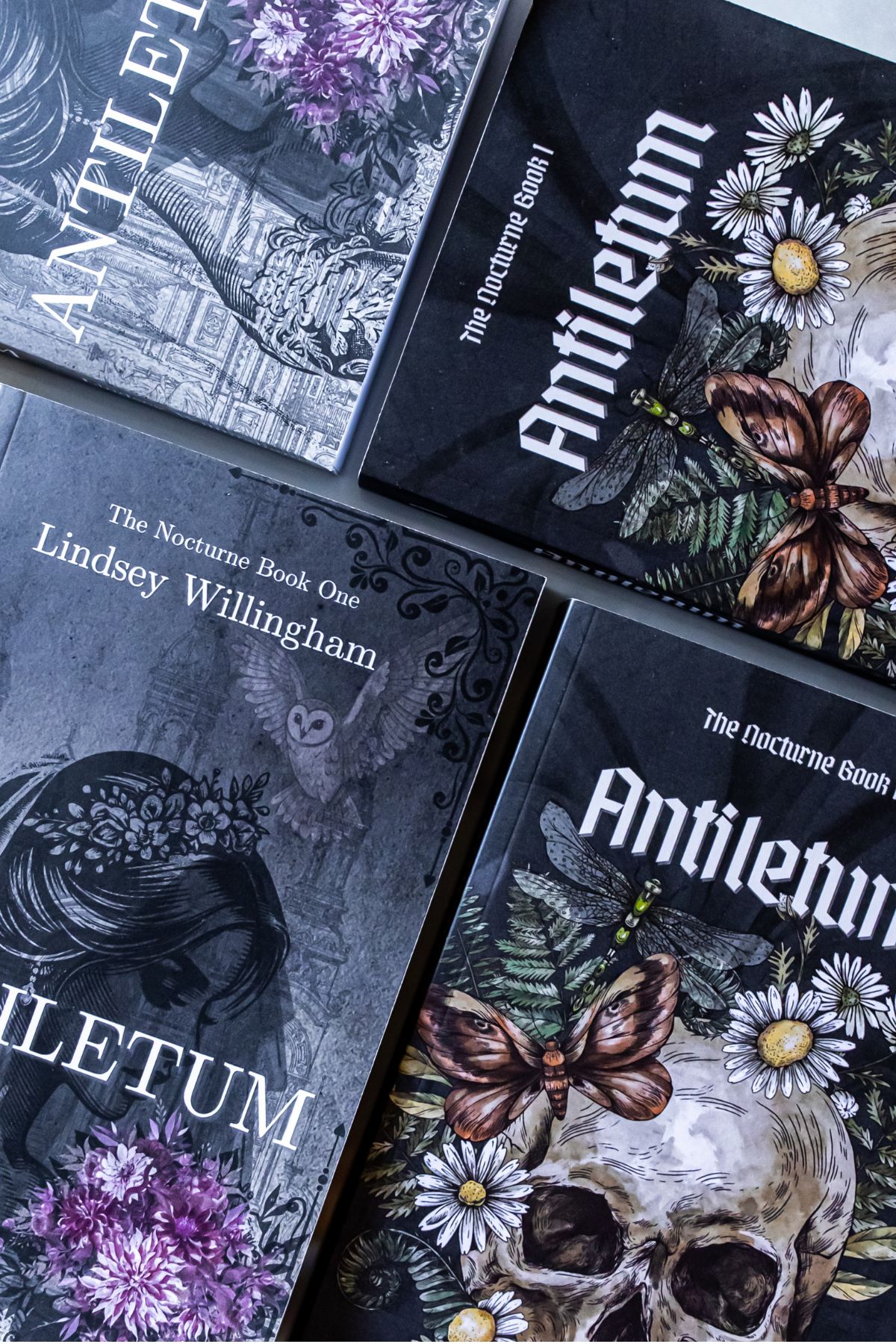 flat lay of antiletum books.