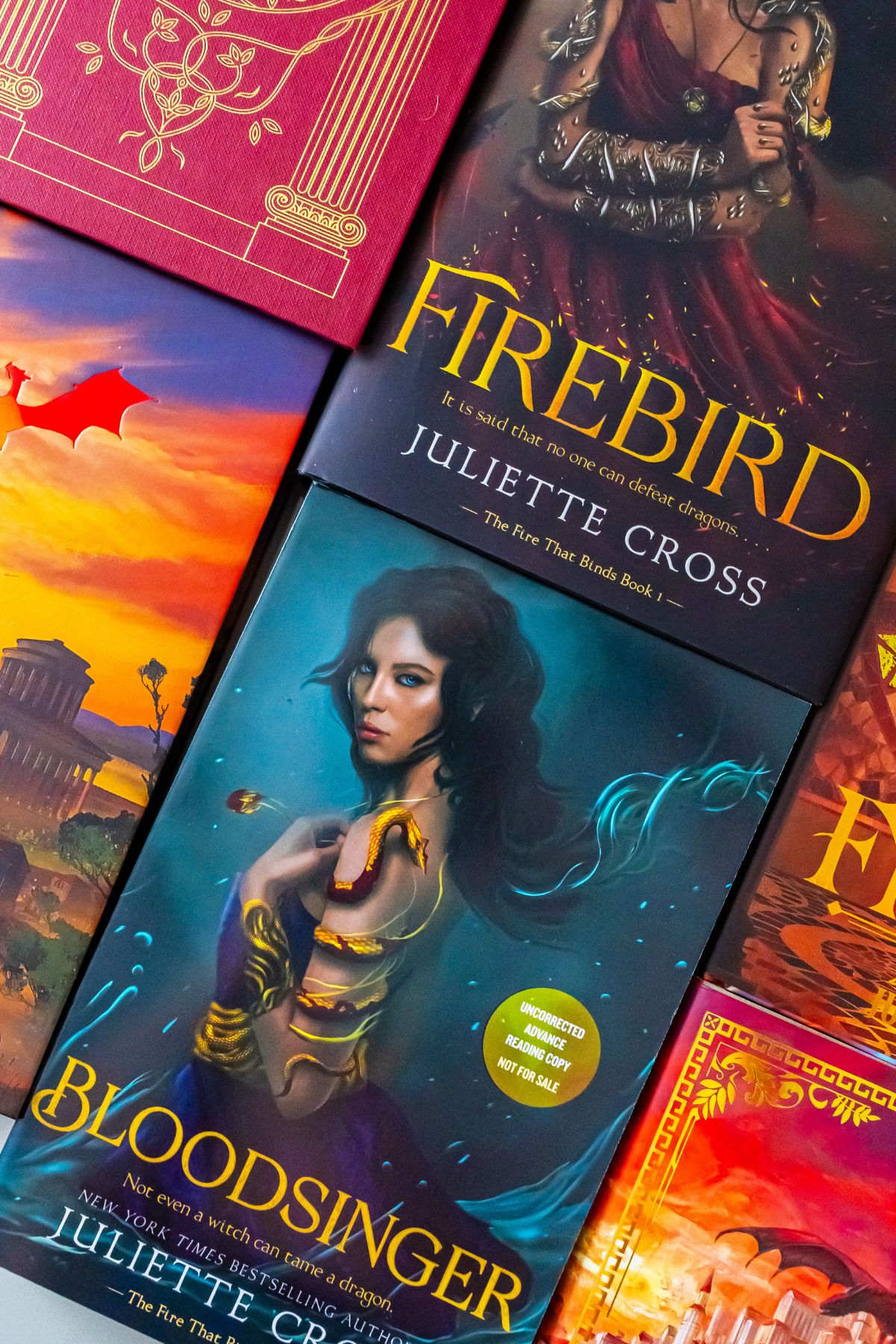 Flat lay of bloodsinger and firebird