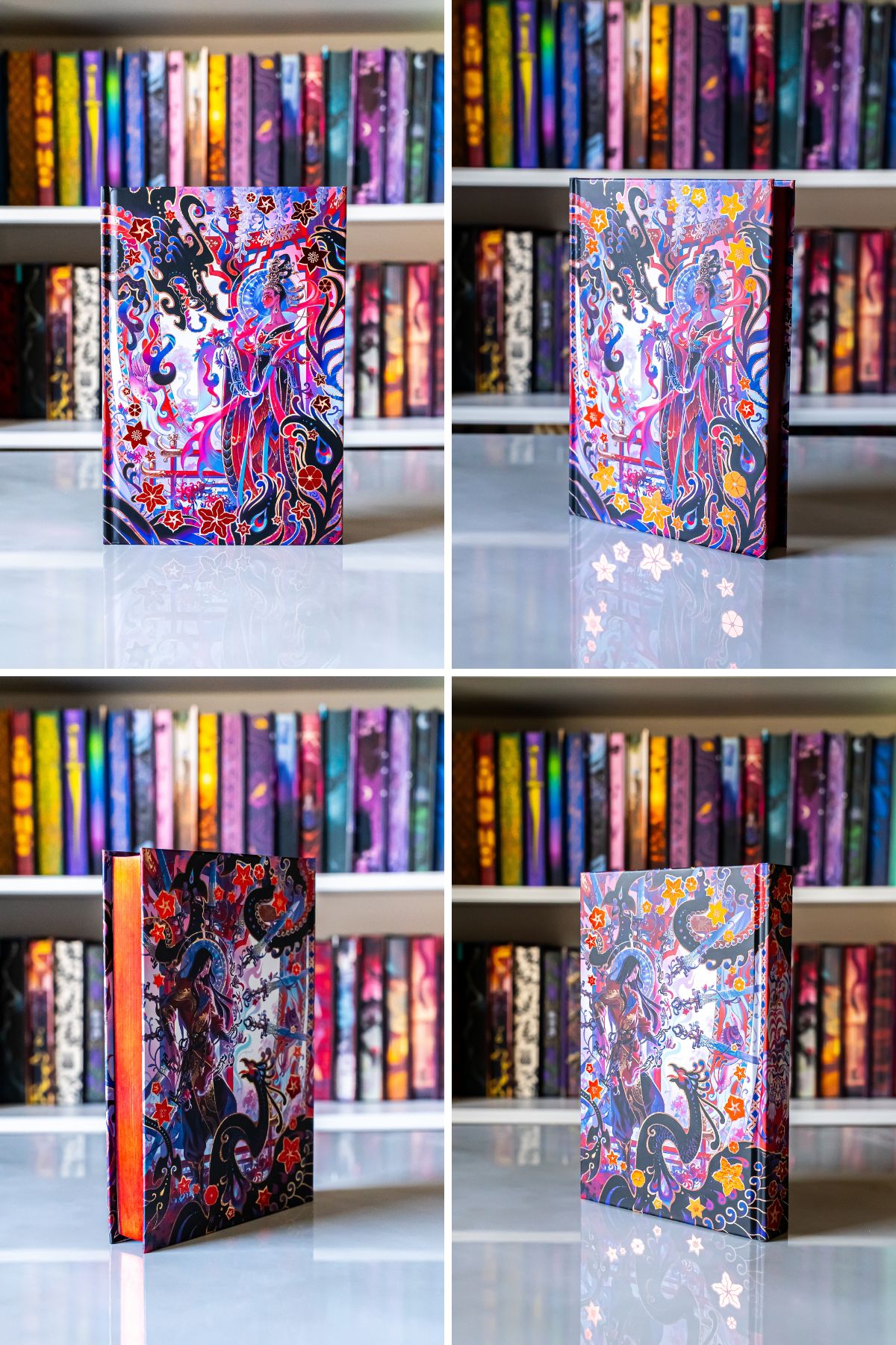 collage of the naked hard cover of the poet empress owl crate special edition